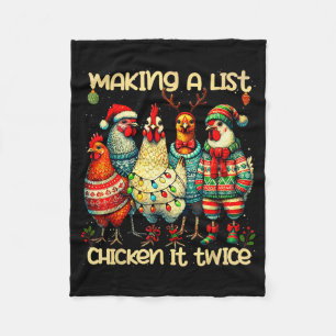 Making A List Chicken It Twice Funny Mama Chicken Fleece Blanket