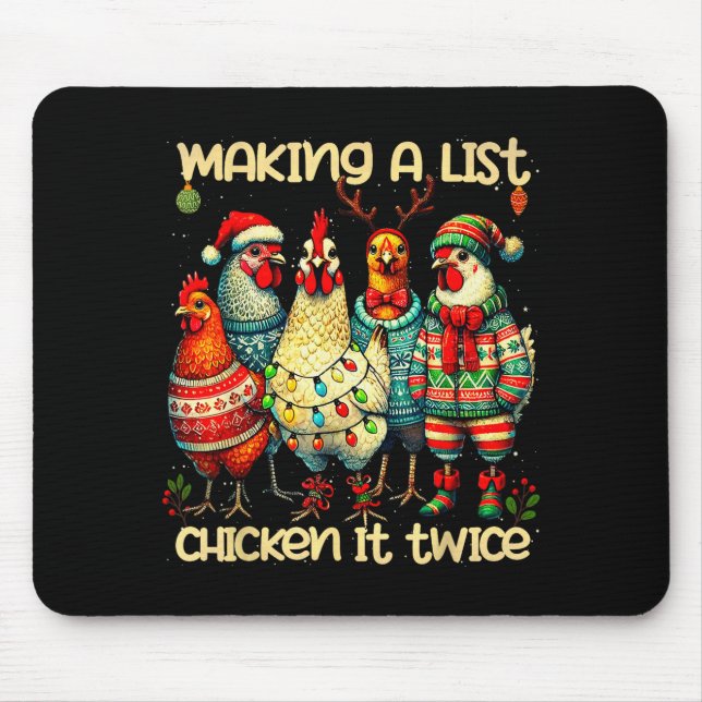 Making A List Chicken It Twice Funny Mama Chicken  Mouse Mat (Front)