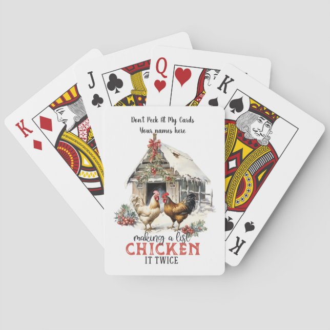 Making a list chicken it twice funny personalise playing cards (Back)