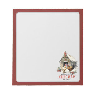 "Making a list, Chicken it twice" Puns Christmas Notepad