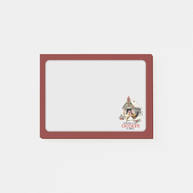 "Making a list, Chicken it twice" Puns Christmas Post-it Notes (Front)