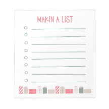 Making A List | Christmas Shopping Gift Notepad