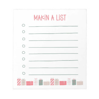 Making A List | Christmas Shopping Gift Notepad