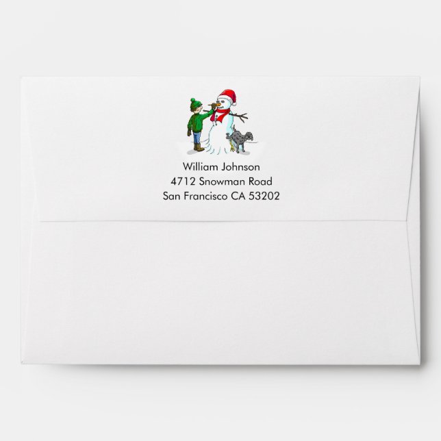 Making a Snowman Envelope (Back (Top Flap))