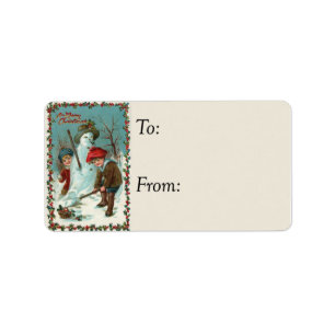 Making a Snowman Vintage Gift Tag