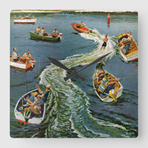 Making A Wake by Ben Kimberly Pins Square Wall Clock