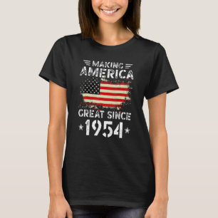 Making America Great Since 1954 USA Flag Retro Bir T-Shirt
