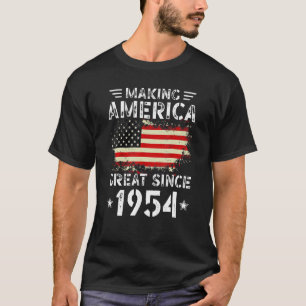 Making America Great Since 1954 USA Flag Retro Bir T-Shirt