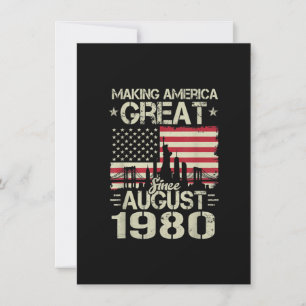 Making America Great Since August Birthday Gift 19 Invitation