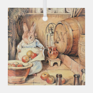 “Making Apple Cider” by Beatrix Potter Glass Tree Decoration
