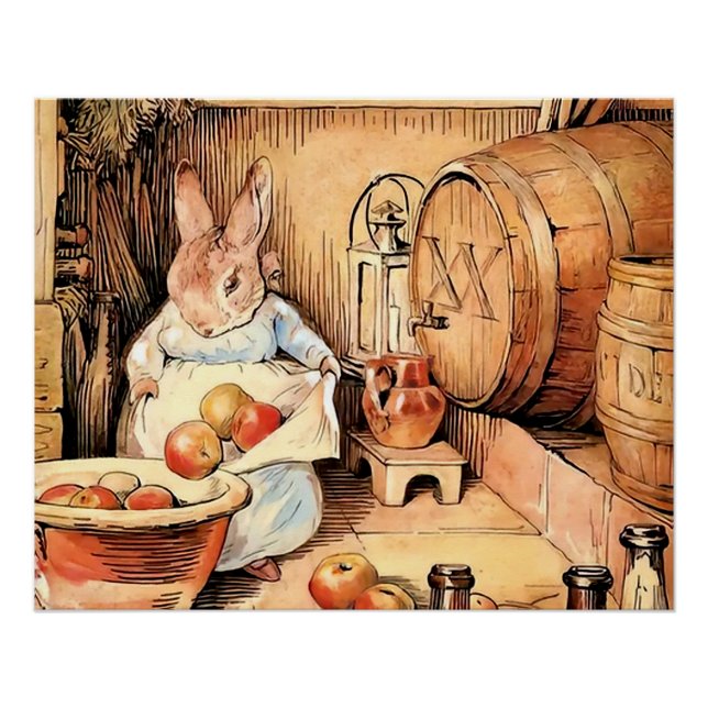 “Making Apple Cider” by Beatrix Potter Poster (Front)