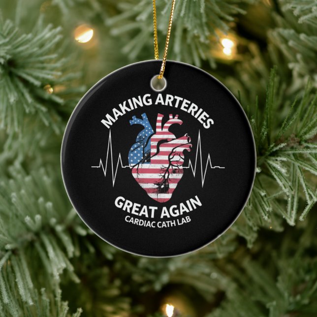 Making Arteries Great Again Cardiac Cath Lab  Ceramic Tree Decoration (Tree)