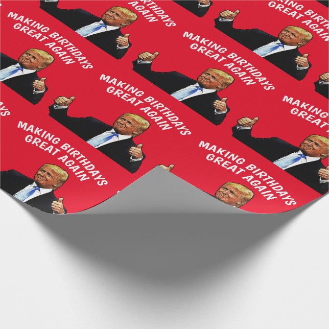 MAKING BIRTHDAYS GREAT DONALD TRUMP WRAPPING PAPER (Corner)