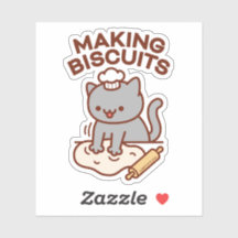 MAKING BISCUITS Funny Cat Sticker