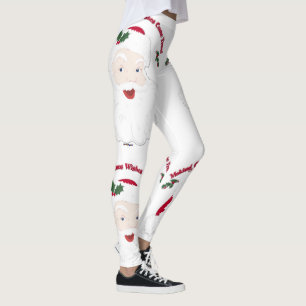 Making Christmas Dreams Come True Vintage Santa Leggings