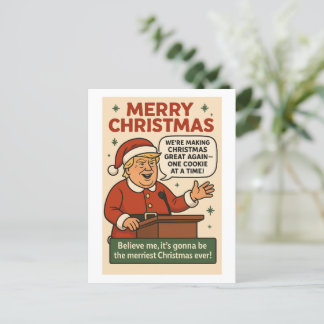 “Making Christmas Great Again” Funny Santa Postcard