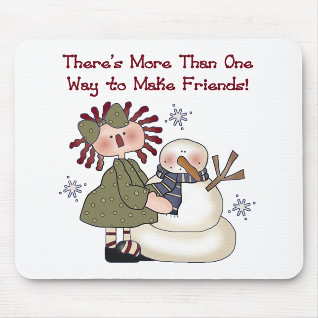 Making Friends Snowman T-shirts and Gifts Mouse Mat (Front)