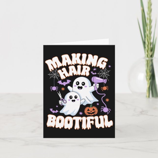Making Hair Bootiful Halloween Spooky Ghosts Hair  Card (Front)
