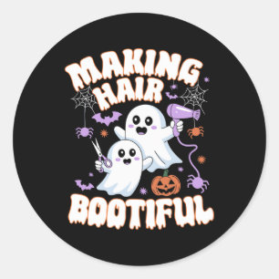 Making Hair Bootiful Halloween Spooky Ghosts Hair Classic Round Sticker
