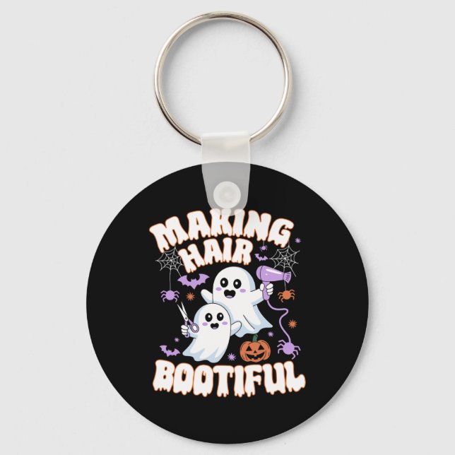 Making Hair Bootiful Halloween Spooky Ghosts Hair  Key Ring (Front)