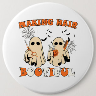 Making Hair Funny Ghost Hairdresser Halloween 6 Cm Round Badge