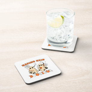 Making Hair Funny Ghost Hairdresser Halloween Coaster
