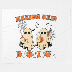 Making Hair Funny Ghost Hairdresser Halloween  Fleece Blanket