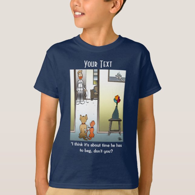 Making Him Beg Boy's Navy T-Shirt (Front)