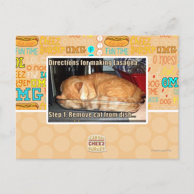 Making lasagne postcard (Front)