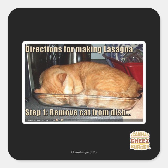 Making lasagne square sticker (Front)