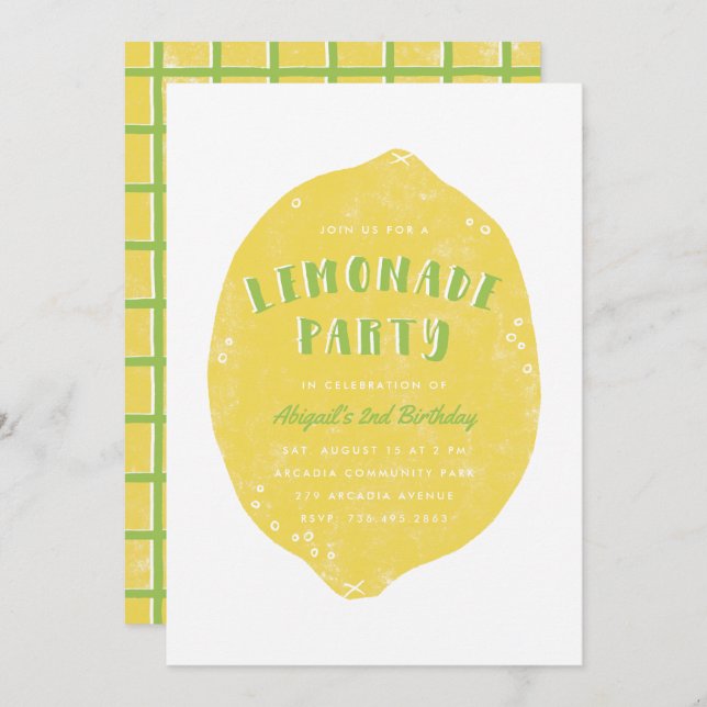 Making Lemonade Party Invitation - Lime (Front/Back)