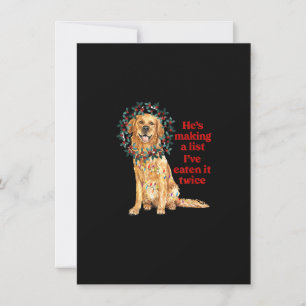 Making List I've Eaten Twice Funny Golden Retrieve Invitation