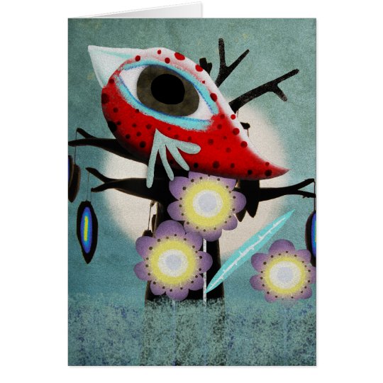 Making love with our eyes red bird Africa card