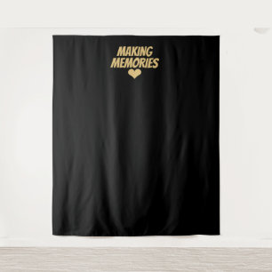 Making Memories Gold Black Wedding Photo Backdrop Tapestry