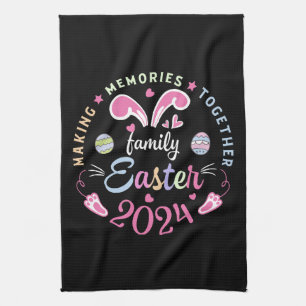 Making memories together Easter family 2024 Tea Towel