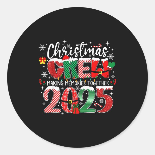 Making Memories Together Xmas Pyjamas Family Chris Classic Round Sticker (Front)