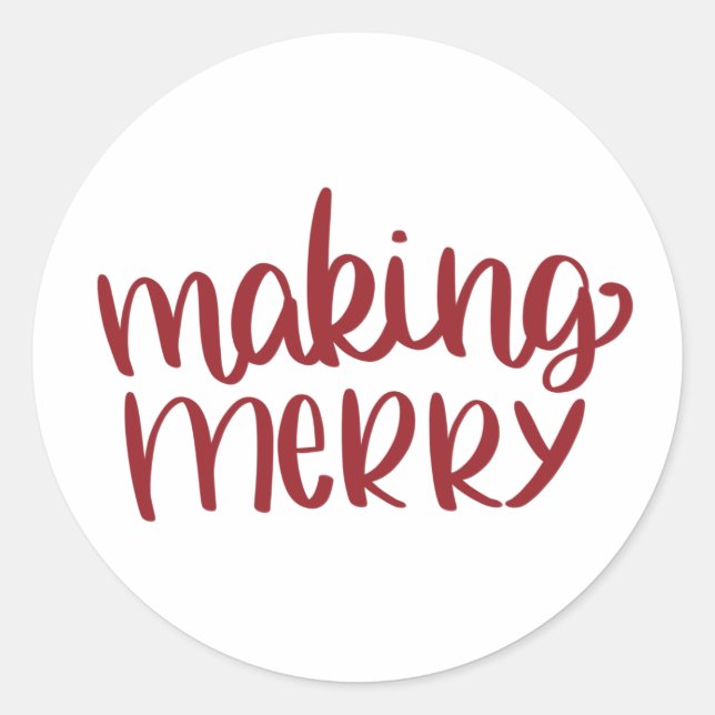 Making Merry Red Christmas Sticker (Front)
