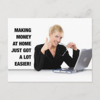 'Making money at Home' postcard