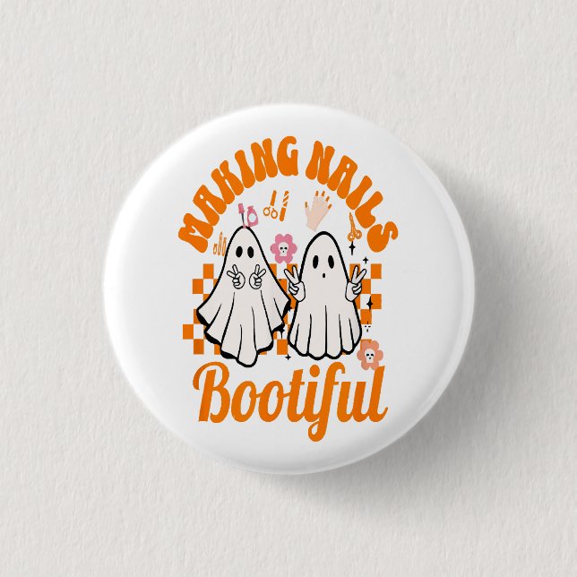 making nails bootiful halloween 3 cm round badge (Front)