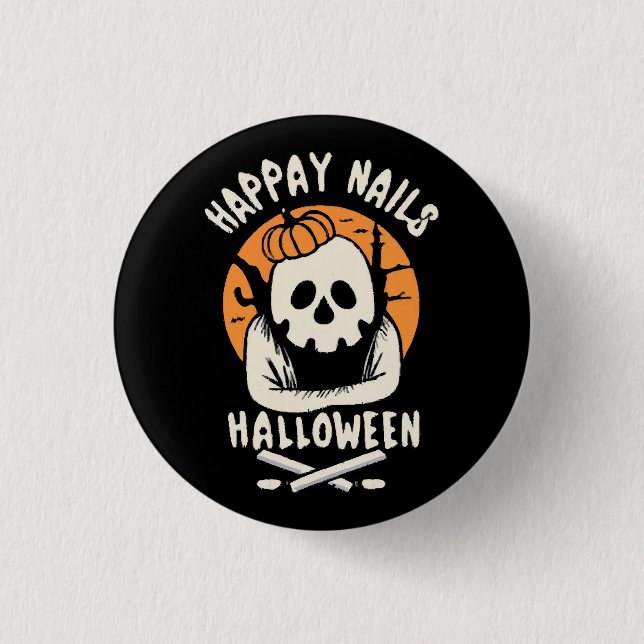 Making Nails Bootiful Halloween  3 Cm Round Badge (Front)