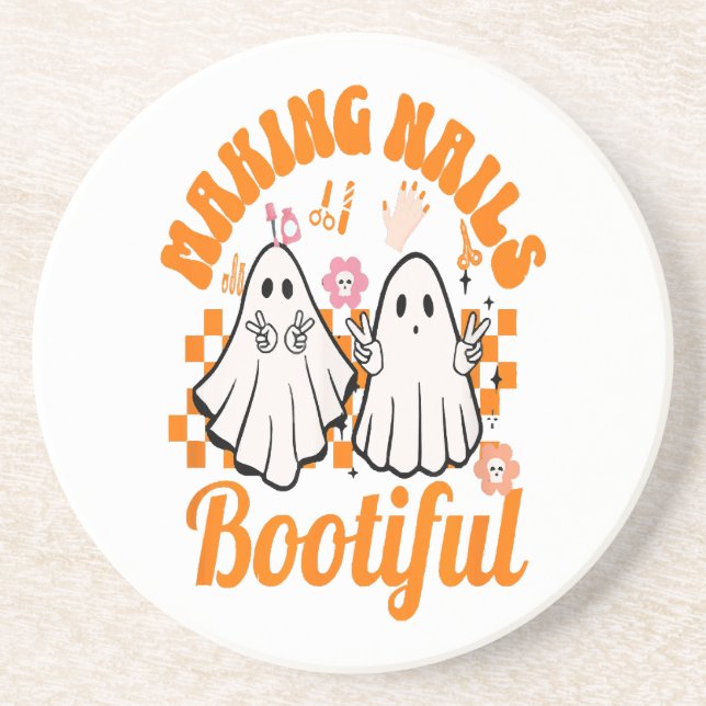 Making Nails Bootiful Halloween Coaster (Front)