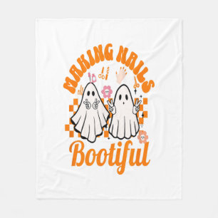 making nails bootiful halloween fleece blanket