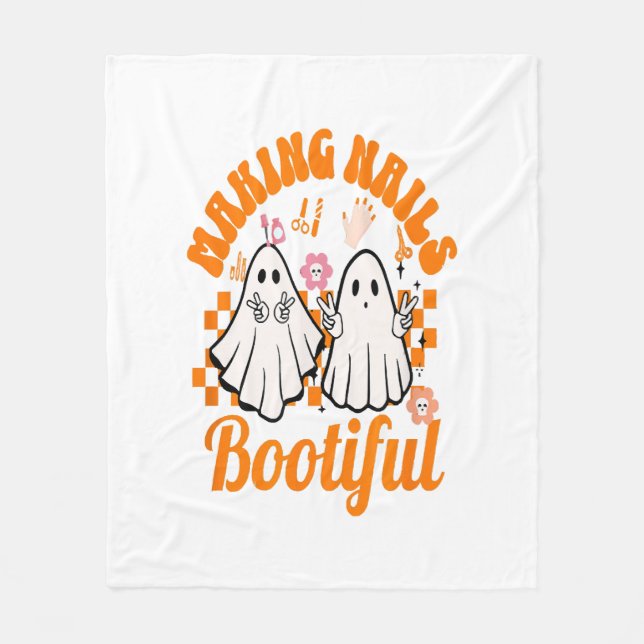 making nails bootiful halloween fleece blanket (Front)