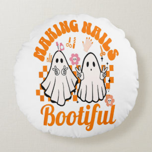 Making Nails Bootiful Halloween Round Cushion