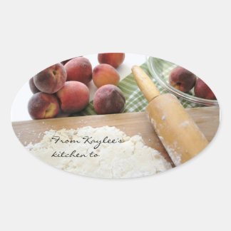 making peach pie gift stickers