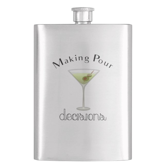 Making Pour Decisions with Martini Glass Hip Flask (Front)