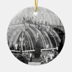 Making repairs to the Great Conservatory at Chatsw Ceramic Tree Decoration