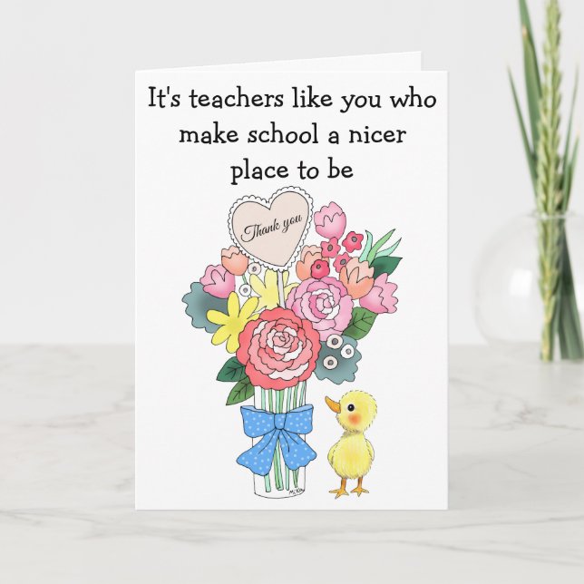Making School Nice Place Teacher Appreciation Card (Front)