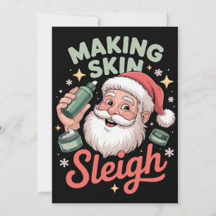Making Skin Sleigh Christmas Santa Makeup Artist Invitation