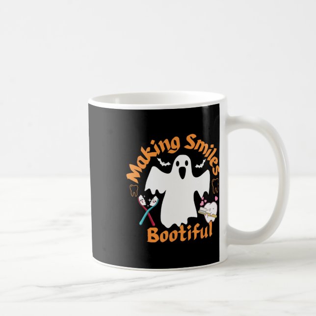 Making Smiles Bootiful Funny Ghost Dentist Hallowe Coffee Mug (Right)